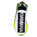 Chaussures sneakers Dolce & Gabbana Sorrento blanches et jaunes, slip-on, style décontracté, vue de face.