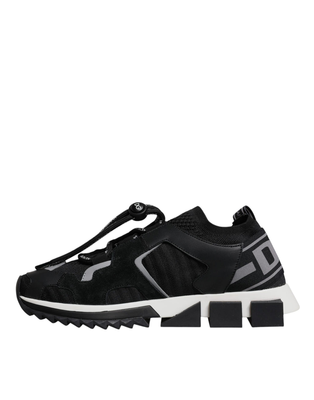 Chaussures de trekking noires Dolce & Gabbana Sorrento en maille, design sportif avec semelle robuste.