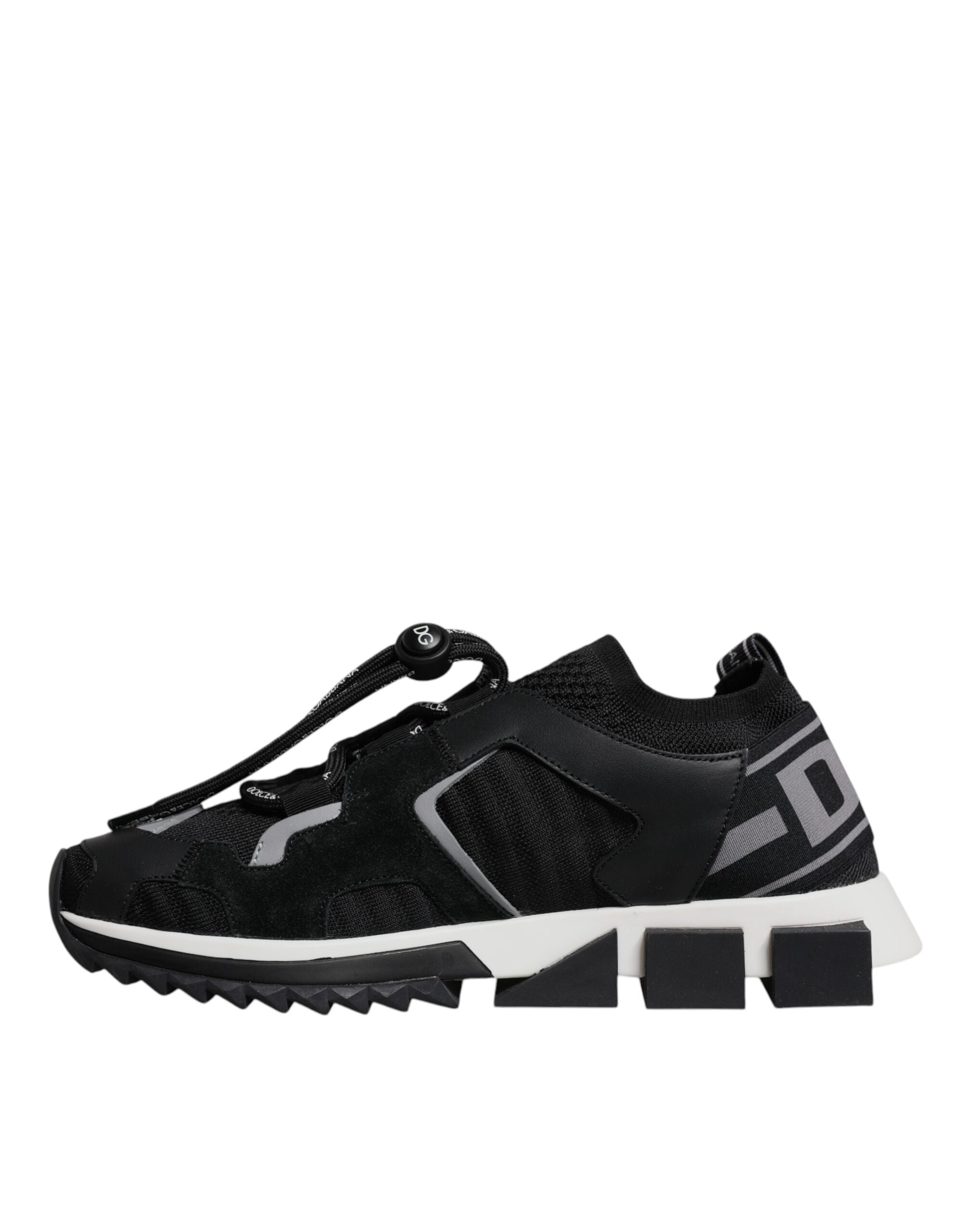 Chaussures de trekking noires Dolce & Gabbana Sorrento en maille, design sportif avec semelle robuste.