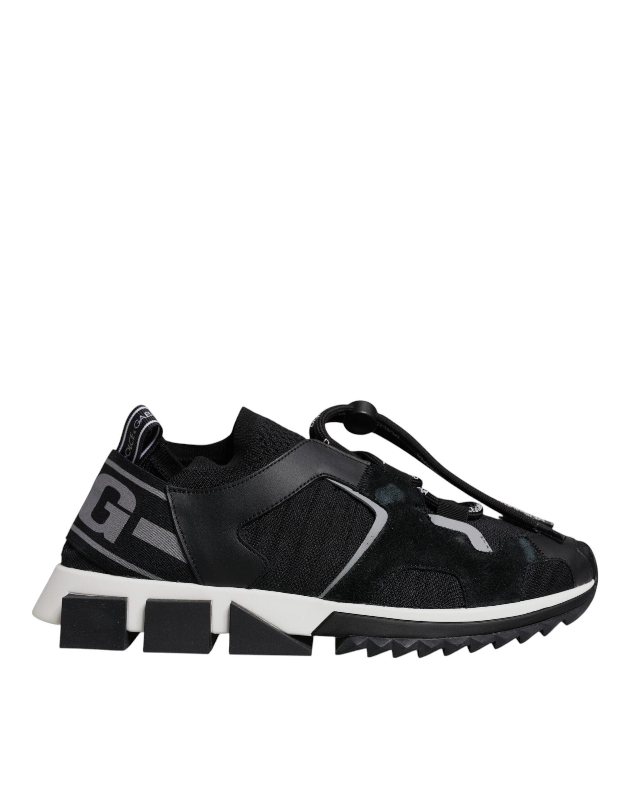 Chaussures de randonnée Dolce & Gabbana Sorrento en mesh noir, baskets sportives tendance avec semelle épaisse.