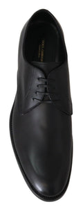 Chaussures en cuir noir Dolce & Gabbana SARTORIA Fabriquées à la main, élégantes et sophistiquées pour homme.