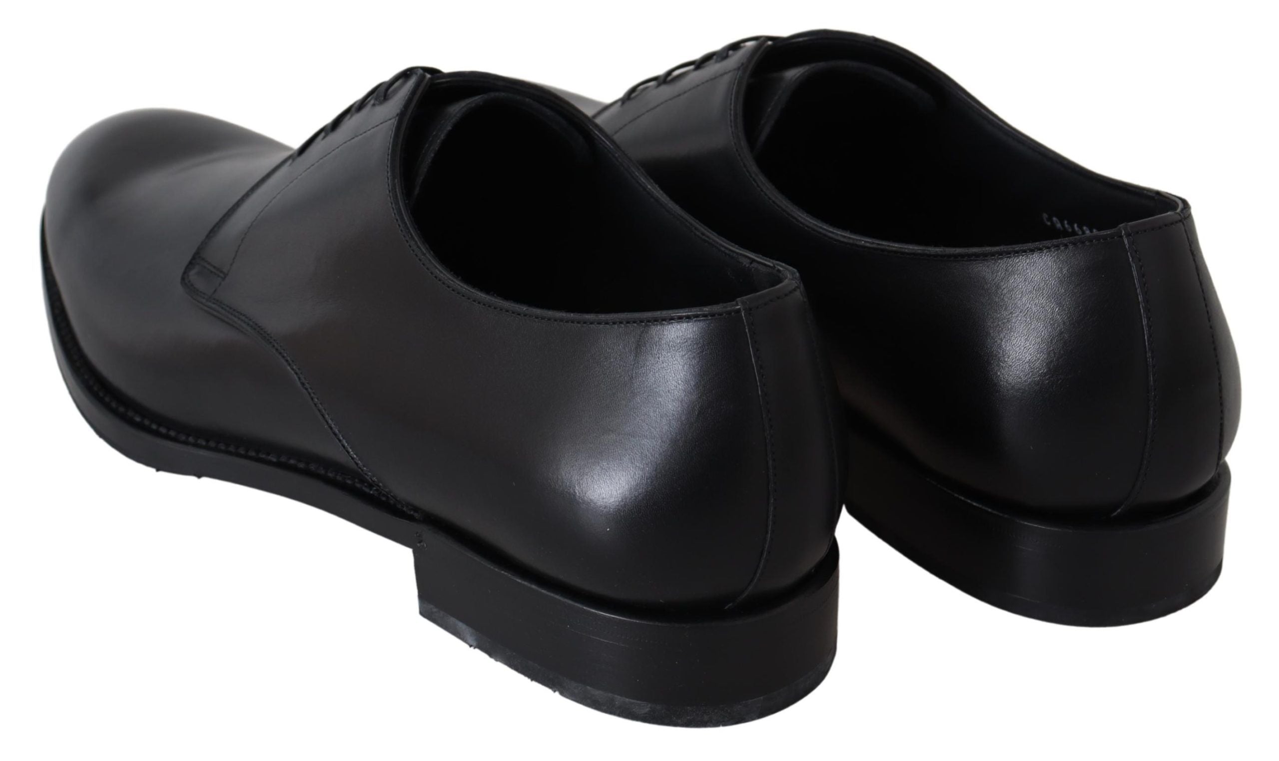 Chaussures en cuir noir Dolce & Gabbana SARTORIA faites à la main, élégantes et sophistiquées.