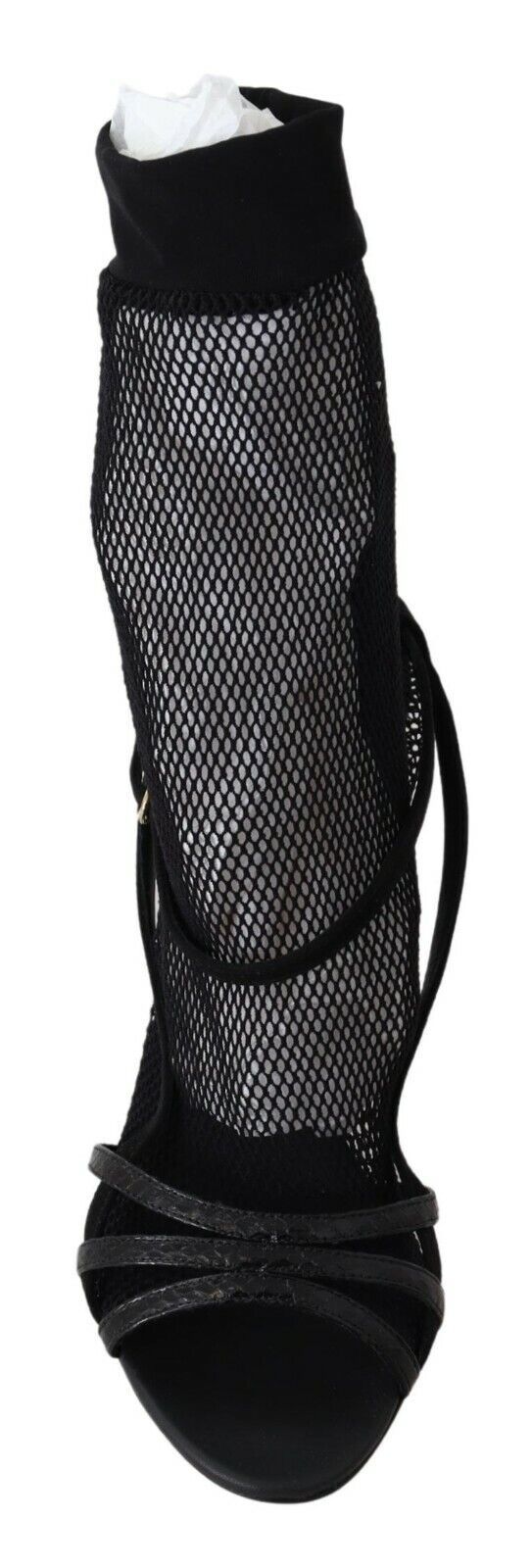 Chaussures Dolce & Gabbana en daim noir, bottines courtes avec semelles, style élégant et moderne.
