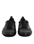 Chaussures de sneakers basses Dolce & Gabbana en cuir exotique noir, style élégant et moderne pour homme.