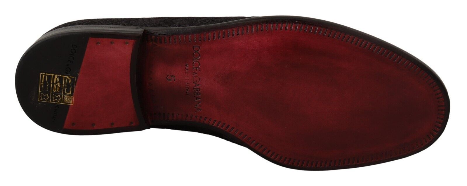Chaussures Dolce & Gabbana noires à broderie florale en brocart, slippers ou mocassins élégants pour femmes.
