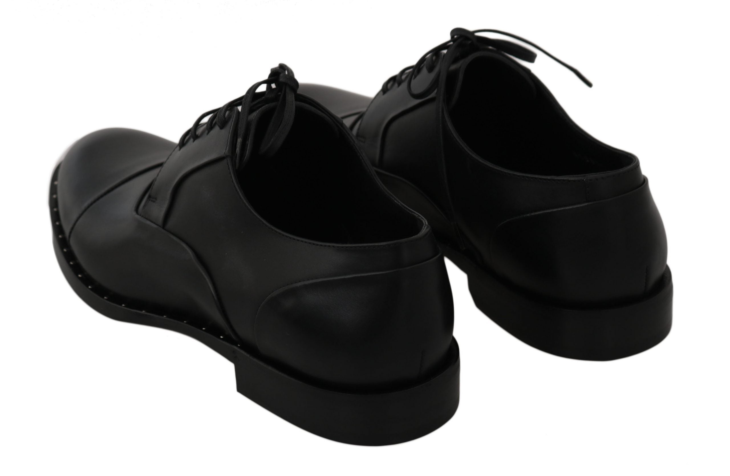 Chaussures Derby en cuir noir Dolce & Gabbana pour homme, élégantes et formelles avec lacets.