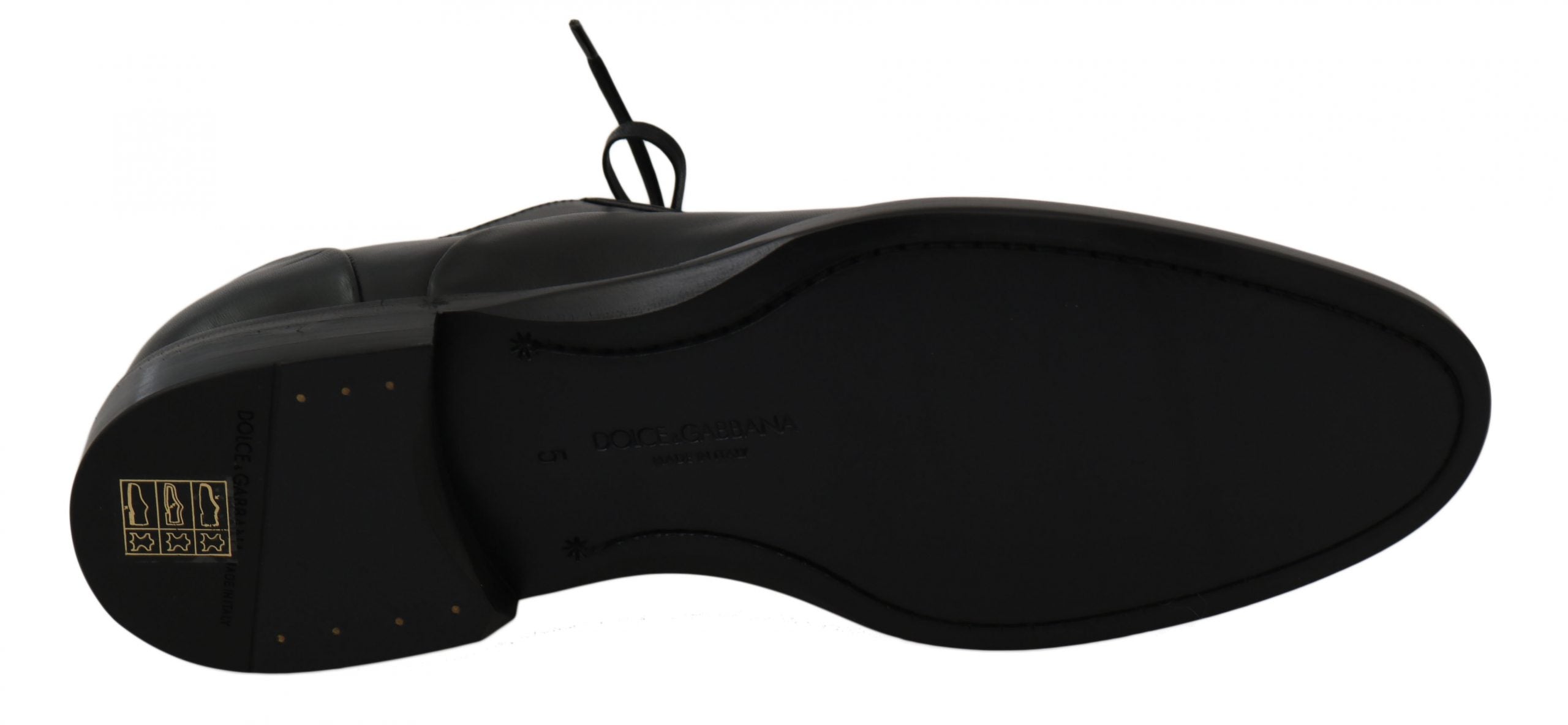 Chaussures derby en cuir noir Dolce & Gabbana pour homme, élégantes et formelles.