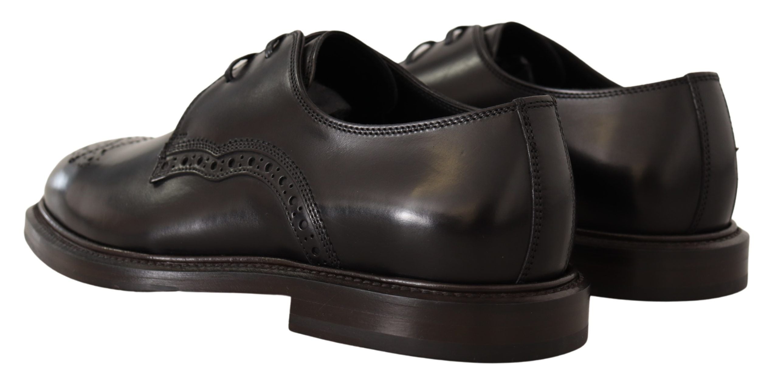 Chaussures derby formelles en cuir noir Dolce & Gabbana, style élégant pour occasion spéciale.