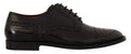 Chaussures Derby homme en cuir noir Dolce & Gabbana, style wingtip, chaussures formelles élégantes en cuir noir.