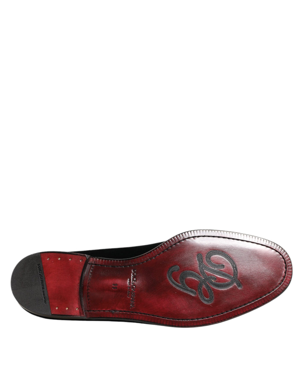Mocassins noirs en velours Dolce & Gabbana pour homme, chaussures formelles élégantes, vue de face sur fond neutre.