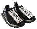 Baskettes de sport Dolce & Gabbana Sorrento en noir et blanc, en tissu extensible avec semelle sportive.