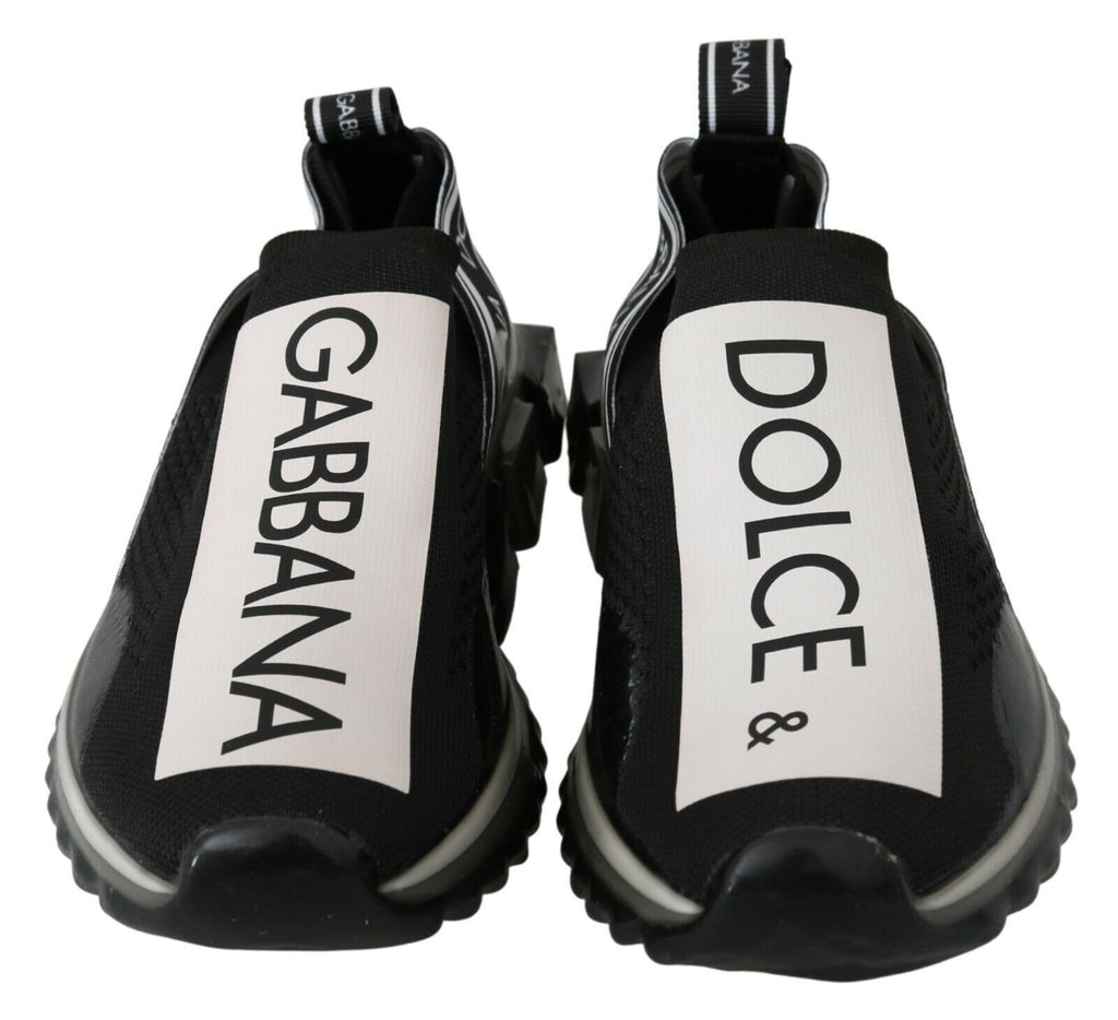 Chaussures de sport Dolce & Gabbana Sorrento en noir et blanc, sneakers stretch pour homme avec design élégant et moderne.