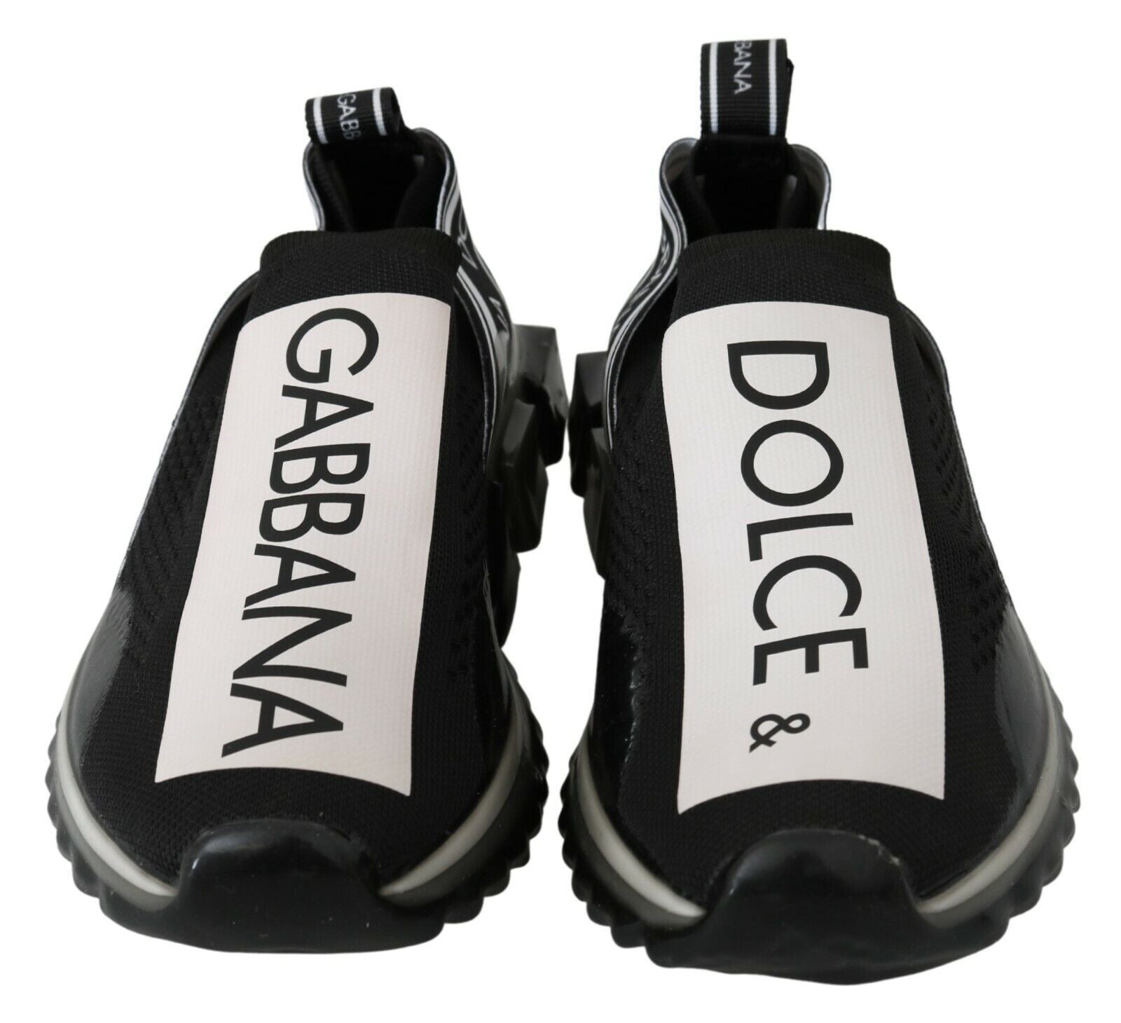 Chaussures de sport Dolce & Gabbana Sorrento en noir et blanc, sneakers stretch pour homme avec design élégant et moderne.