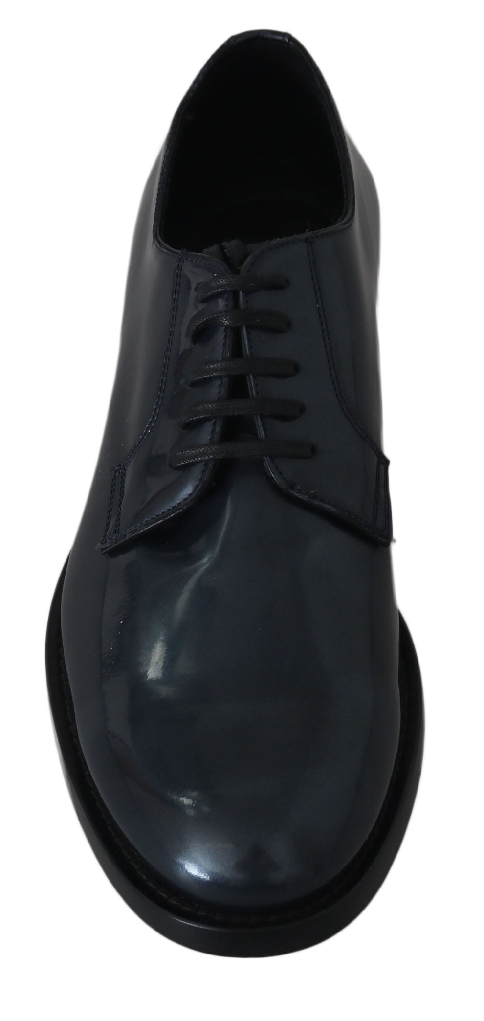 Chaussures Derby en cuir bleu Dolce & Gabbana pour homme, chaussures formelles élégantes et sophistiquées.