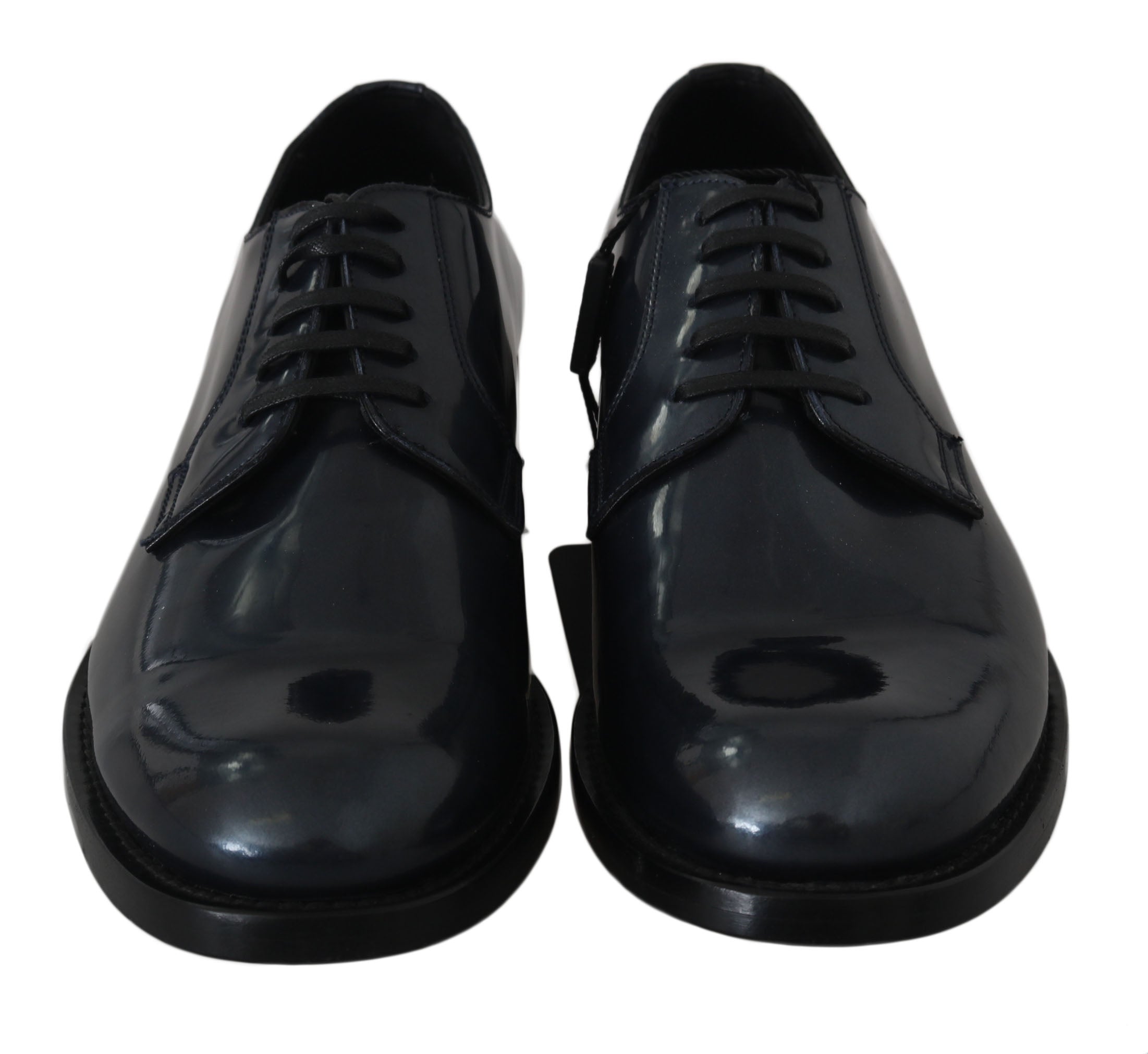 Chaussures formelles en cuir bleu Dolce & Gabbana Derby, élégantes et sophistiquées pour occasion spéciale.