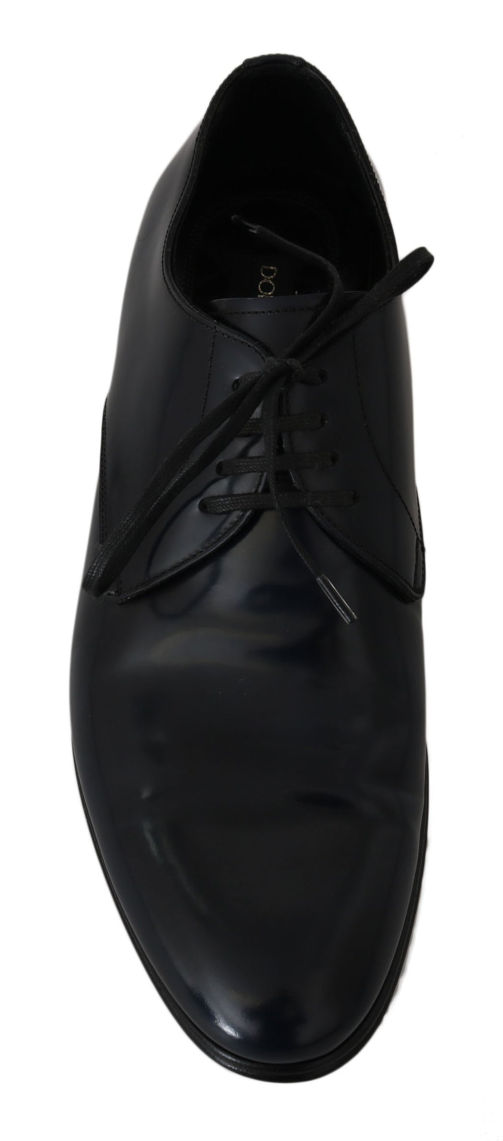 Chaussures Derby en cuir bleu Dolce & Gabbana pour homme, chaussures formelles élégantes et raffinées.