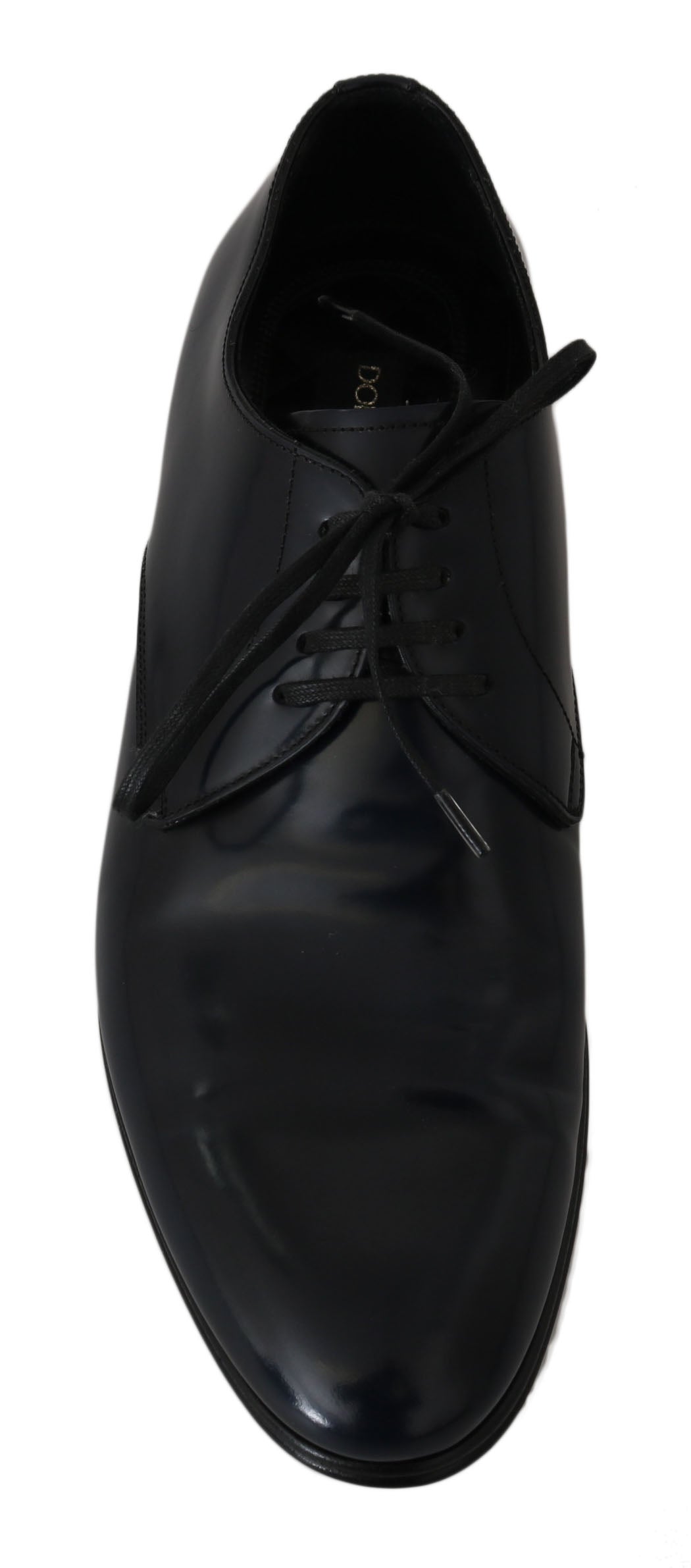 Chaussures Derby en cuir bleu Dolce & Gabbana pour homme, chaussures formelles élégantes et raffinées.