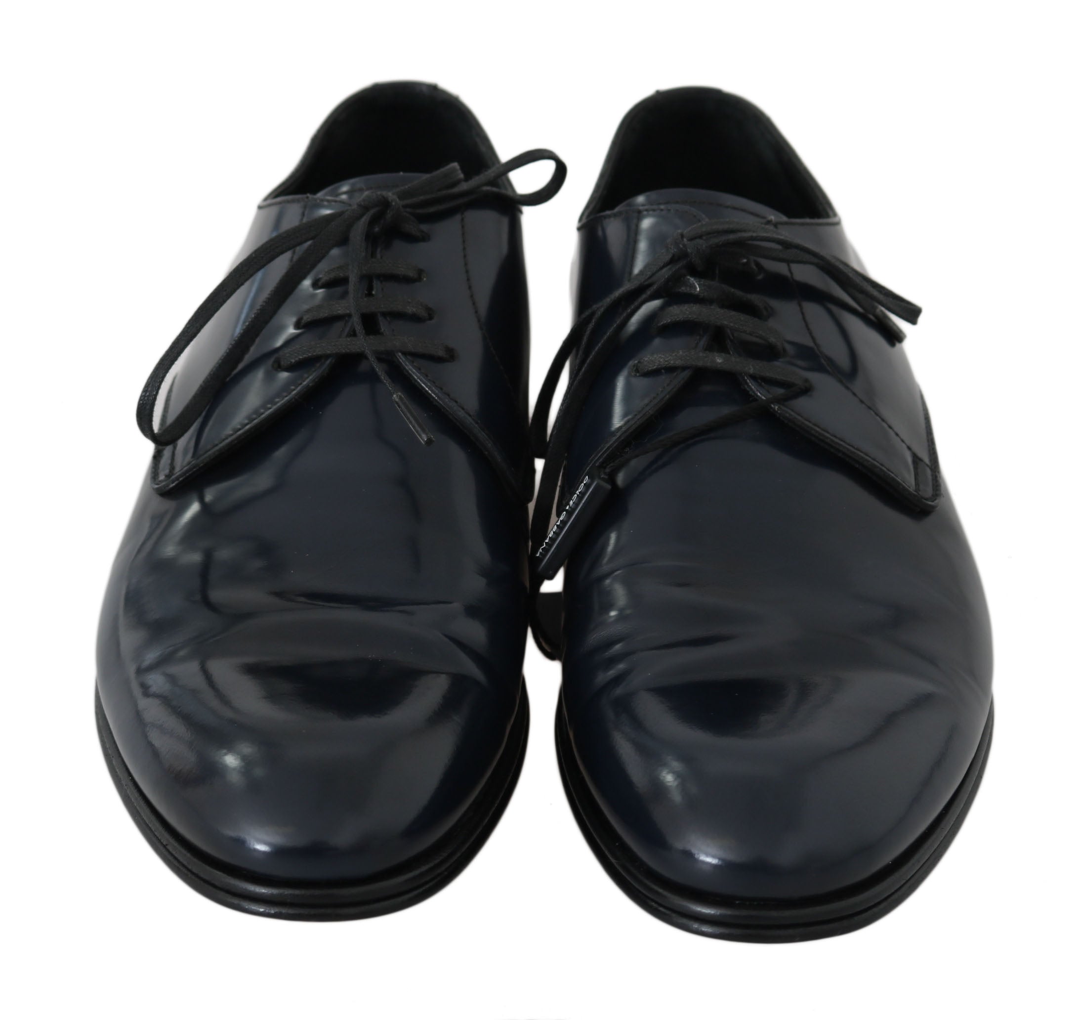Chaussures derby en cuir bleu Dolce & Gabbana pour homme, chaussures formelles élégantes et sophistiquées.