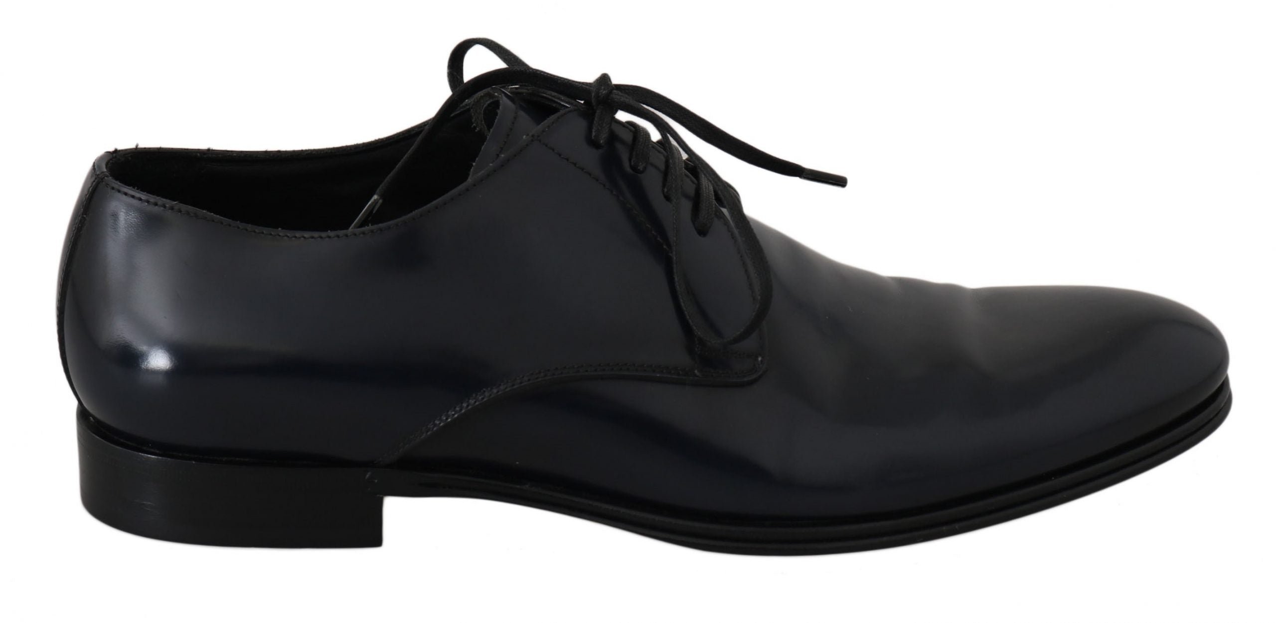 Chaussures Derby en cuir bleu Dolce & Gabbana pour homme, élégantes et formelles, avec finition raffinée.