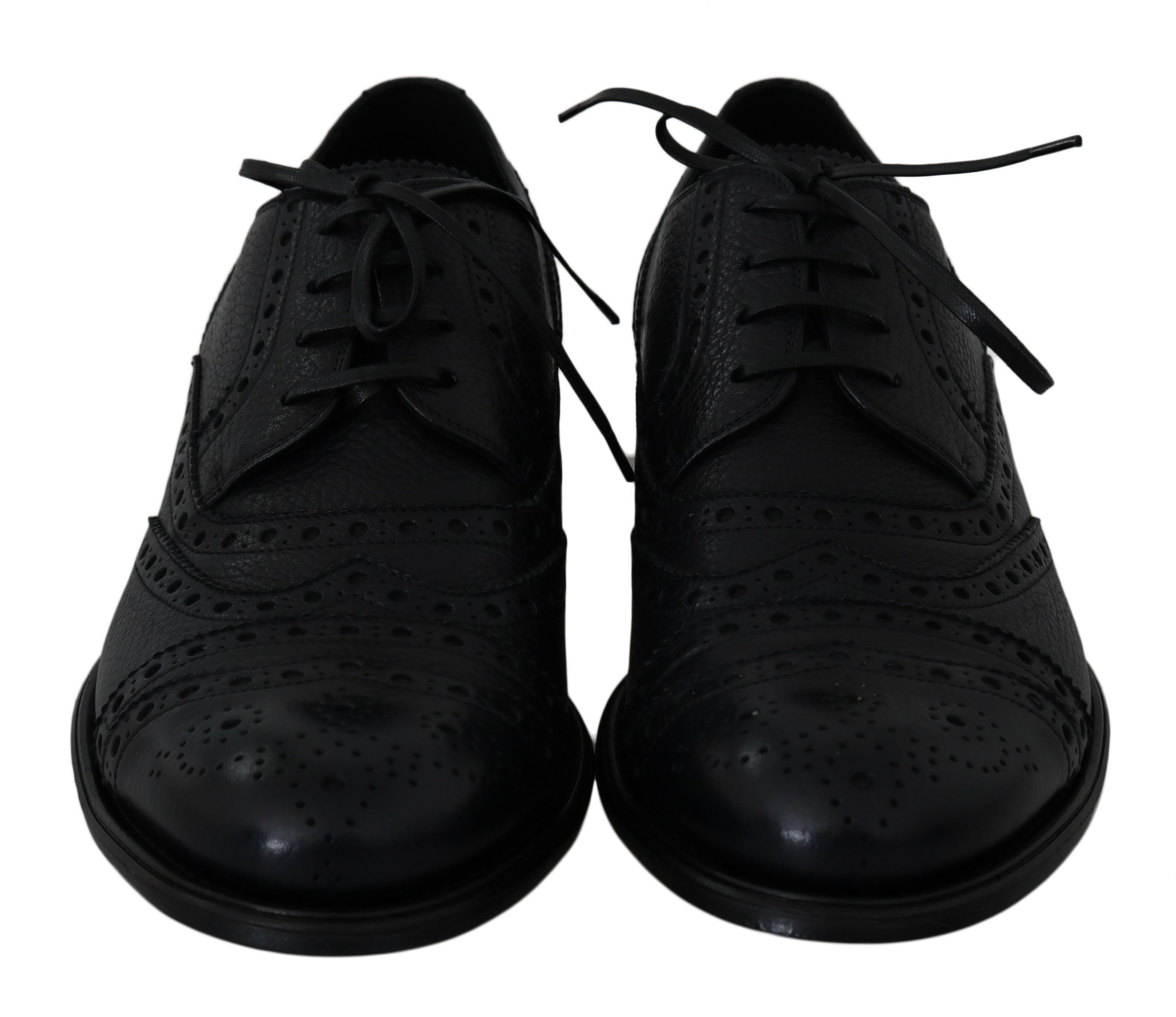 Chaussures Oxford en cuir bleu Dolce & Gabbana pour homme, style wingtip avec détails élégants et finition de qualité.