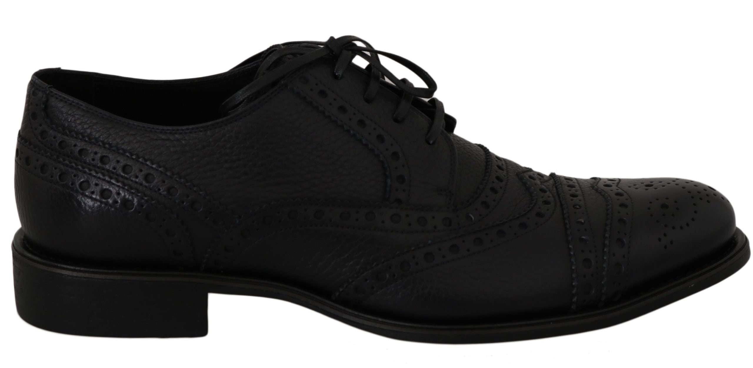 Chaussures Oxford Dolce & Gabbana en cuir bleu avec bouts en wingtip, élégantes et sophistiquées pour homme.