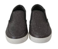 Chaussures mocassins pour homme Dolce & Gabbana en cuir gris avec motif caïman, style élégant et confortable.