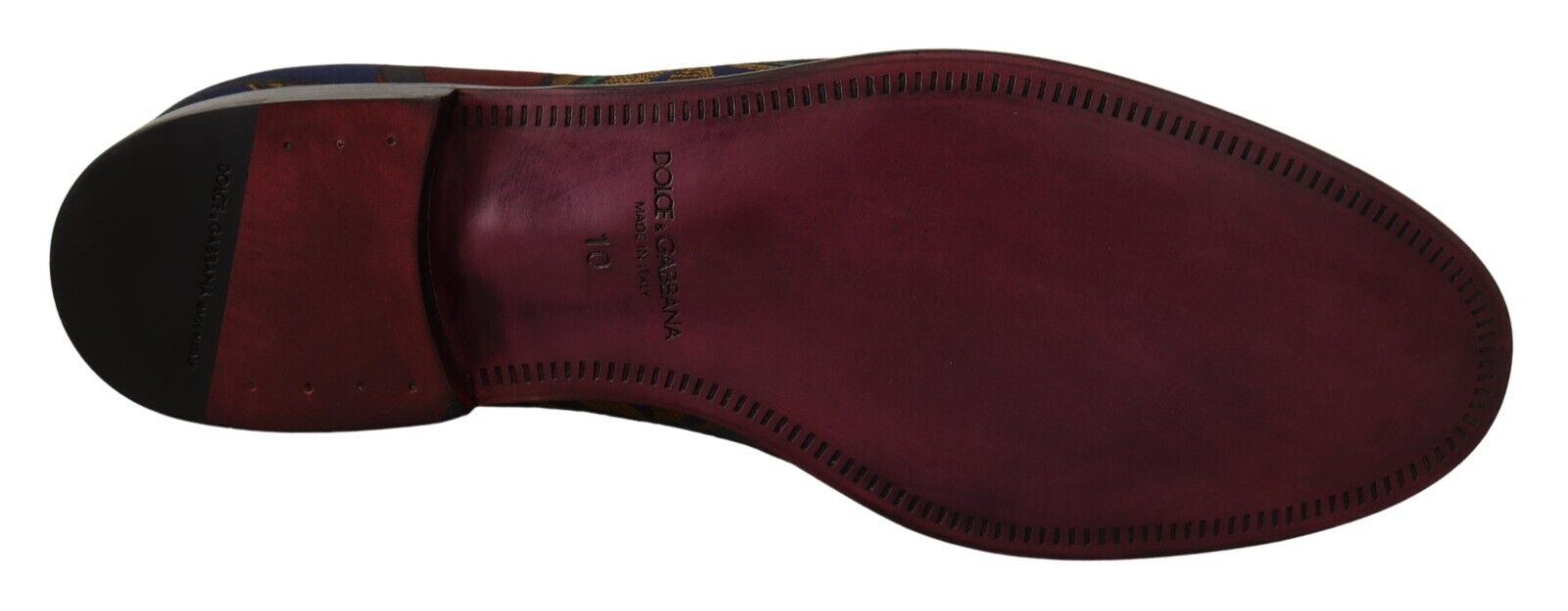 Chaussures Dolce & Gabbana, slippers en jacquard multicolore avec motif couronne, style loafers confortables et élégants.