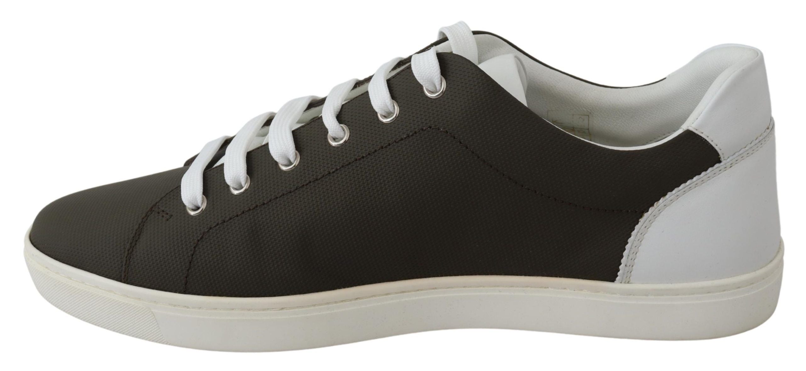 Chaussures sneakers basses Dolce & Gabbana en cuir blanc et vert, chaussures de sport élégantes pour hommes