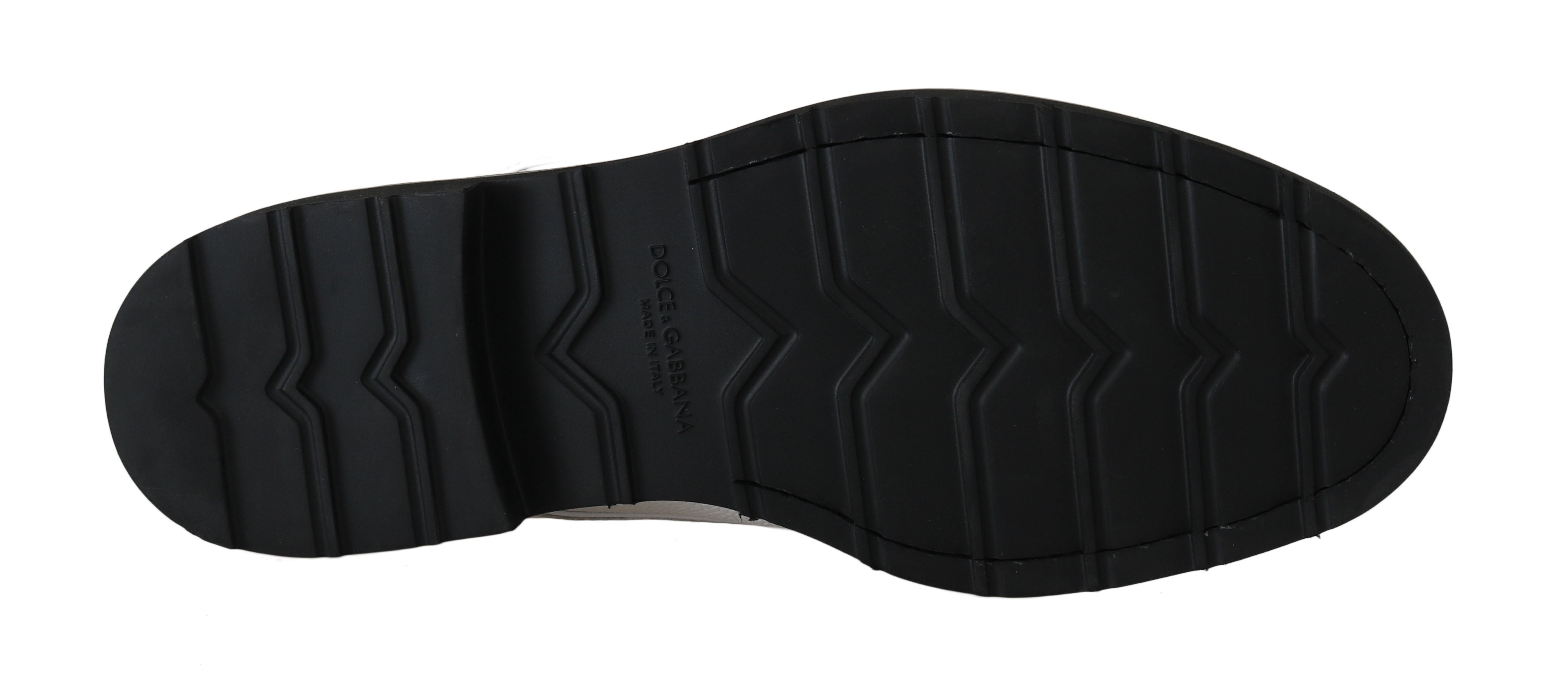 Chaussures Derby habillées en cuir blanc de Dolce & Gabbana, chaussures formelles élégantes pour homme.