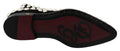 Bottes en daim noir Dolce & Gabbana avec clous en perles, chaussures élégantes et sophistiquées pour femmes.