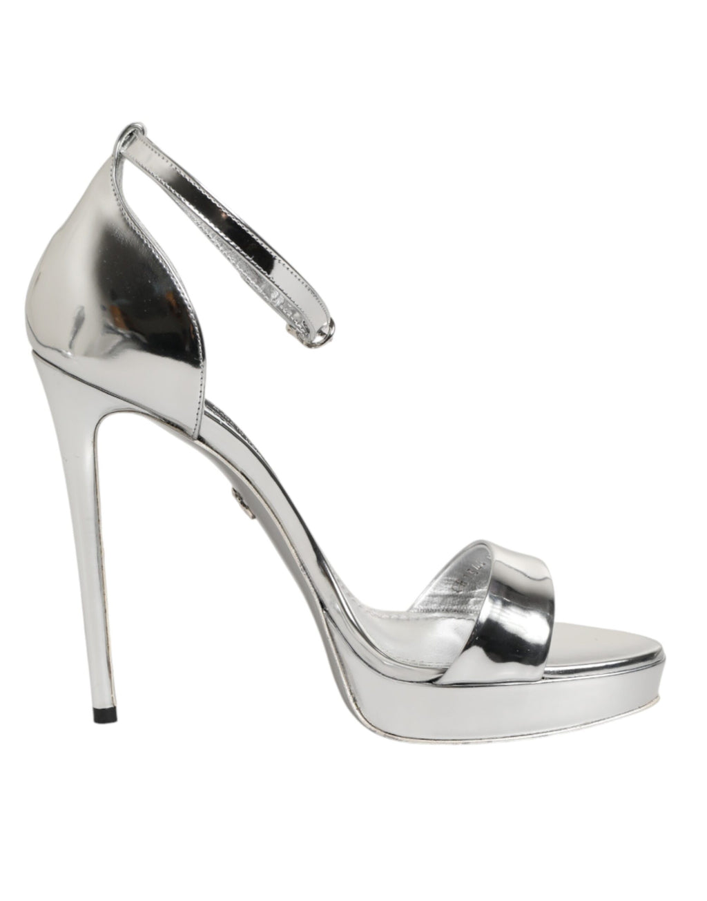 Sandales à plateforme en cuir argenté Dolce & Gabbana Keira, chaussures élégantes avec talons épais et design sophistiqué