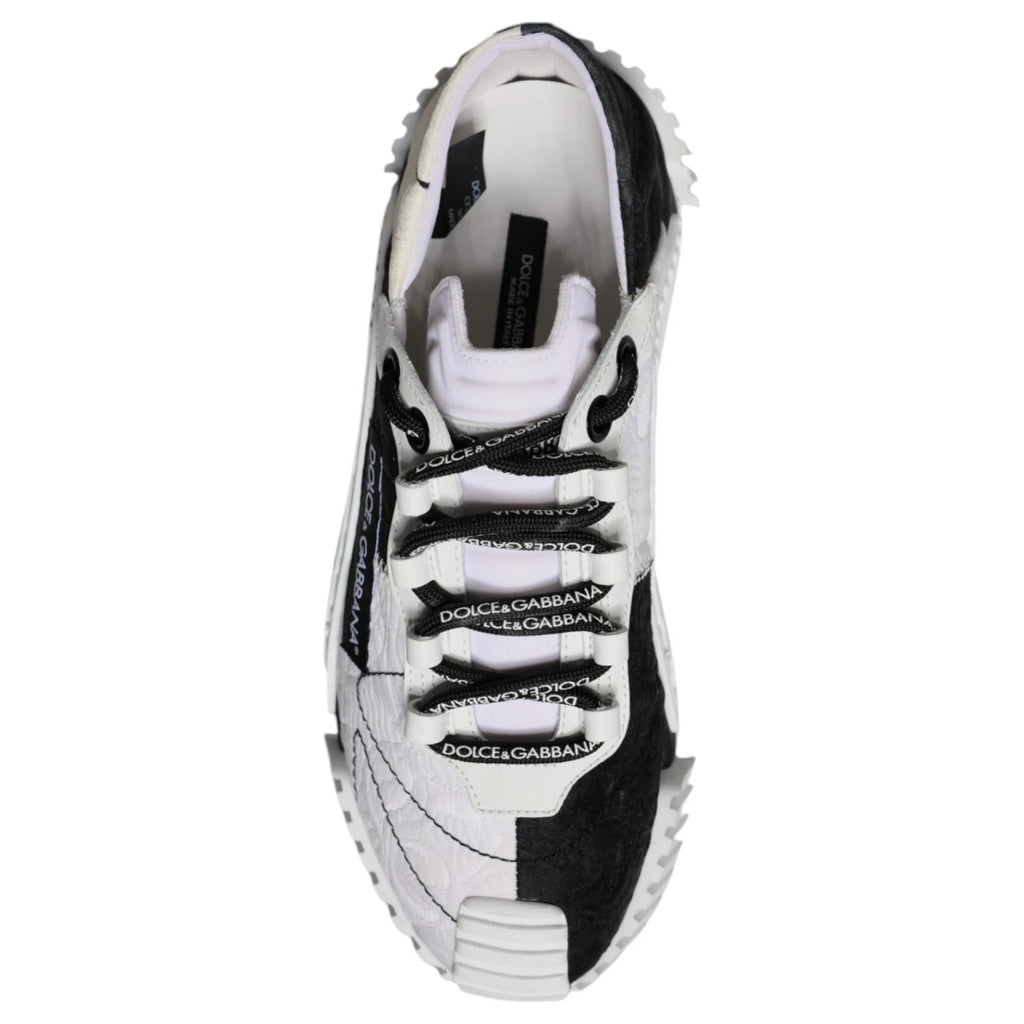 Sneakers basses Dolce & Gabbana NS1 blanches et noires, chaussures de sport tendance pour homme.