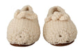 Chaussures ballerines blanches Dolce & Gabbana en laine tricotée, chaussures slip-on élégantes pour femmes.