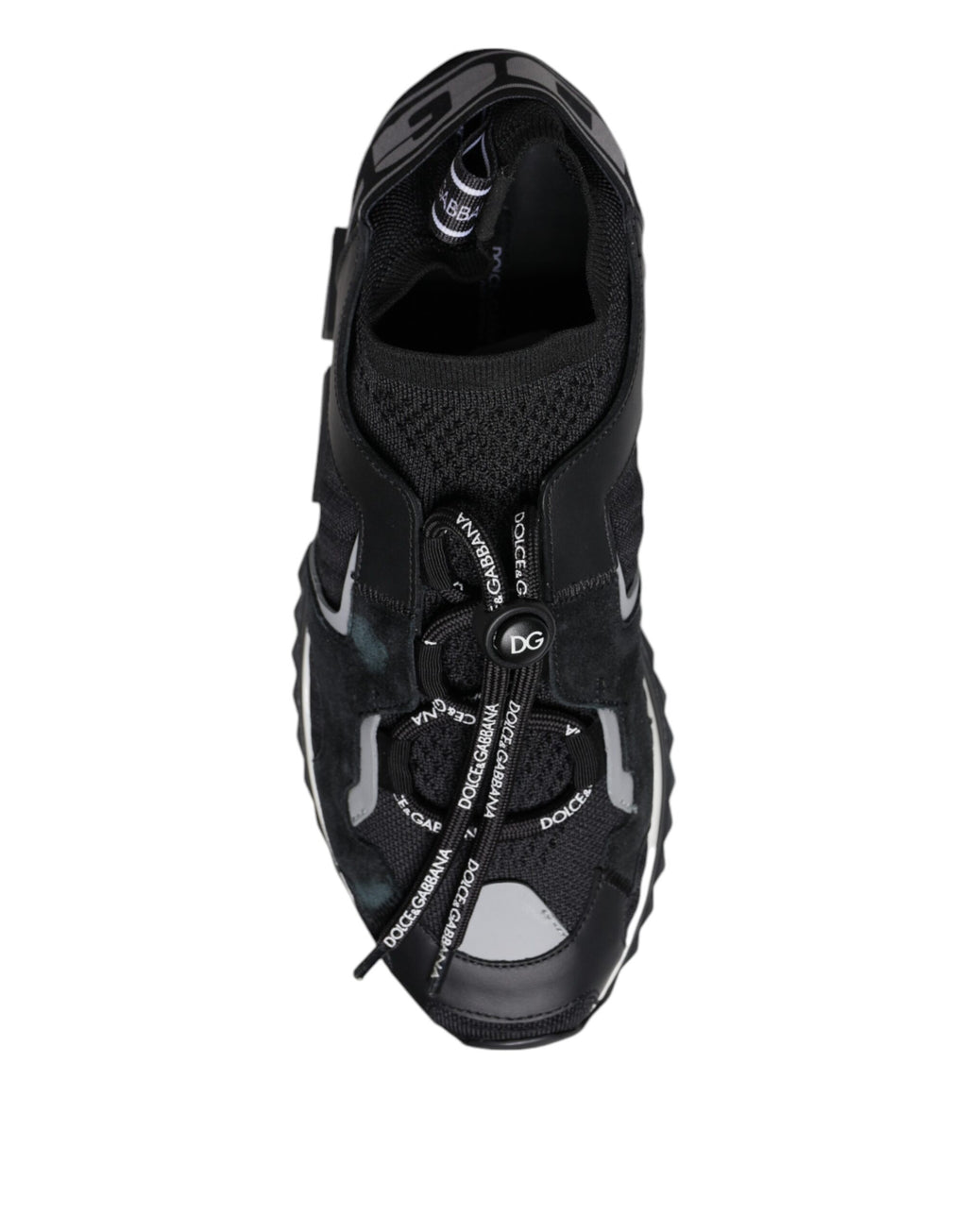 Chaussures de trekking Dolce & Gabbana Sorrento en mesh noir, baskets confortables pour randonnée et style décontracté.
