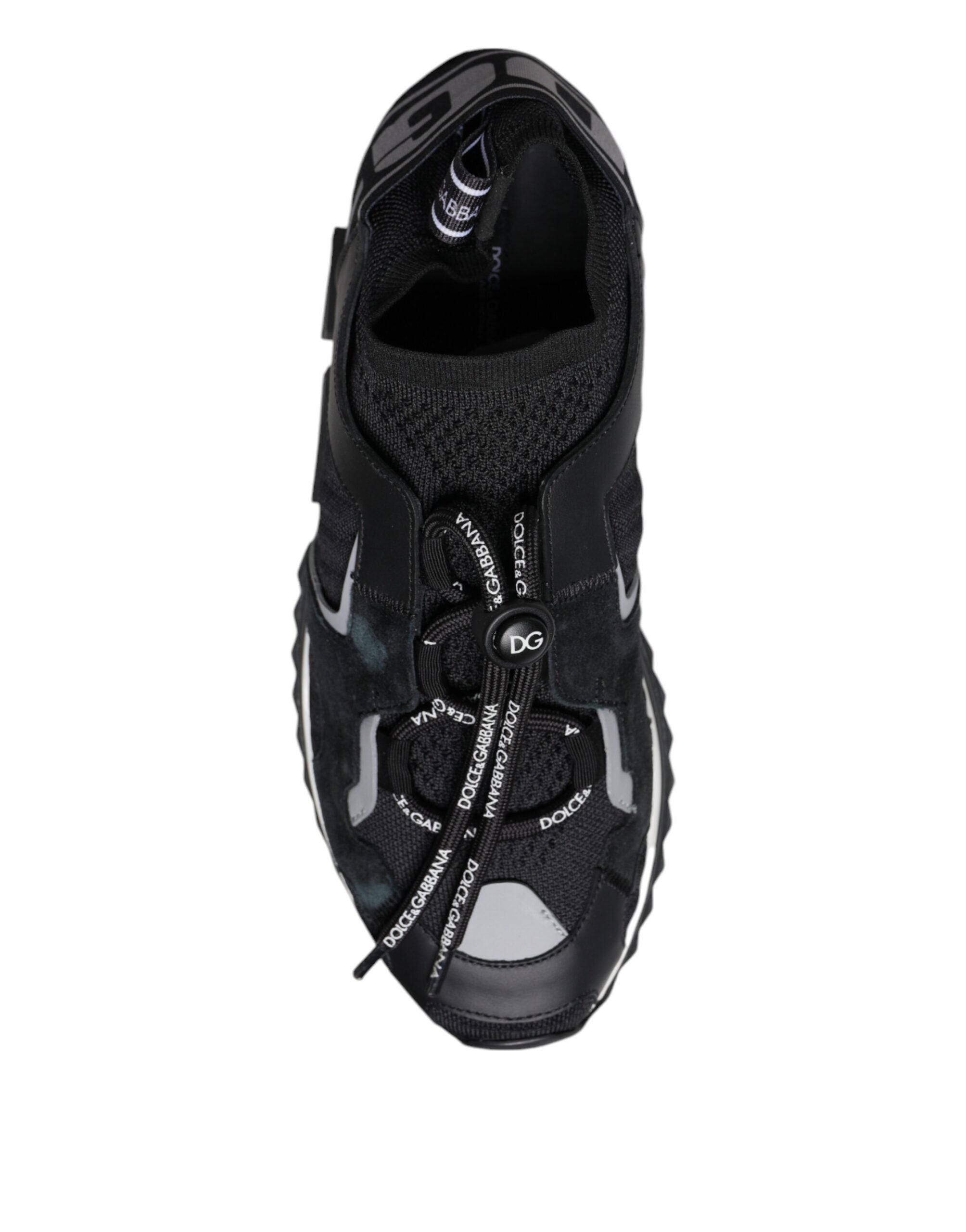 Chaussures de trekking Dolce & Gabbana Sorrento en mesh noir, baskets confortables pour randonnée et style décontracté.