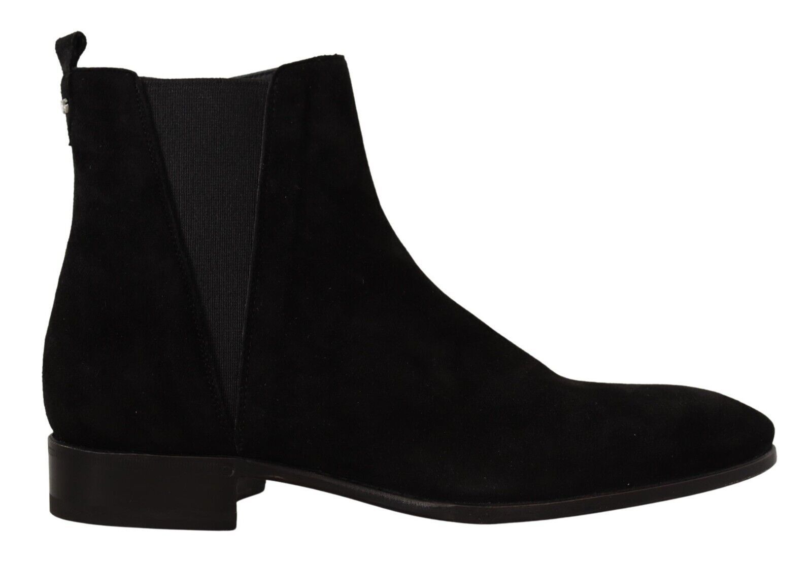 Bottes Chelsea pour hommes en cuir suédé noir de Dolce & Gabbana, style élégant avec semelle en caoutchouc.