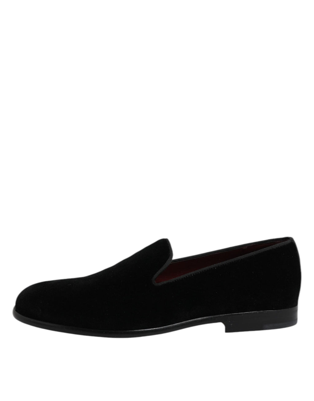 Chaussures Dolce & Gabbana en velours noir, mocassins élégants à enfiler pour occasions formelles.