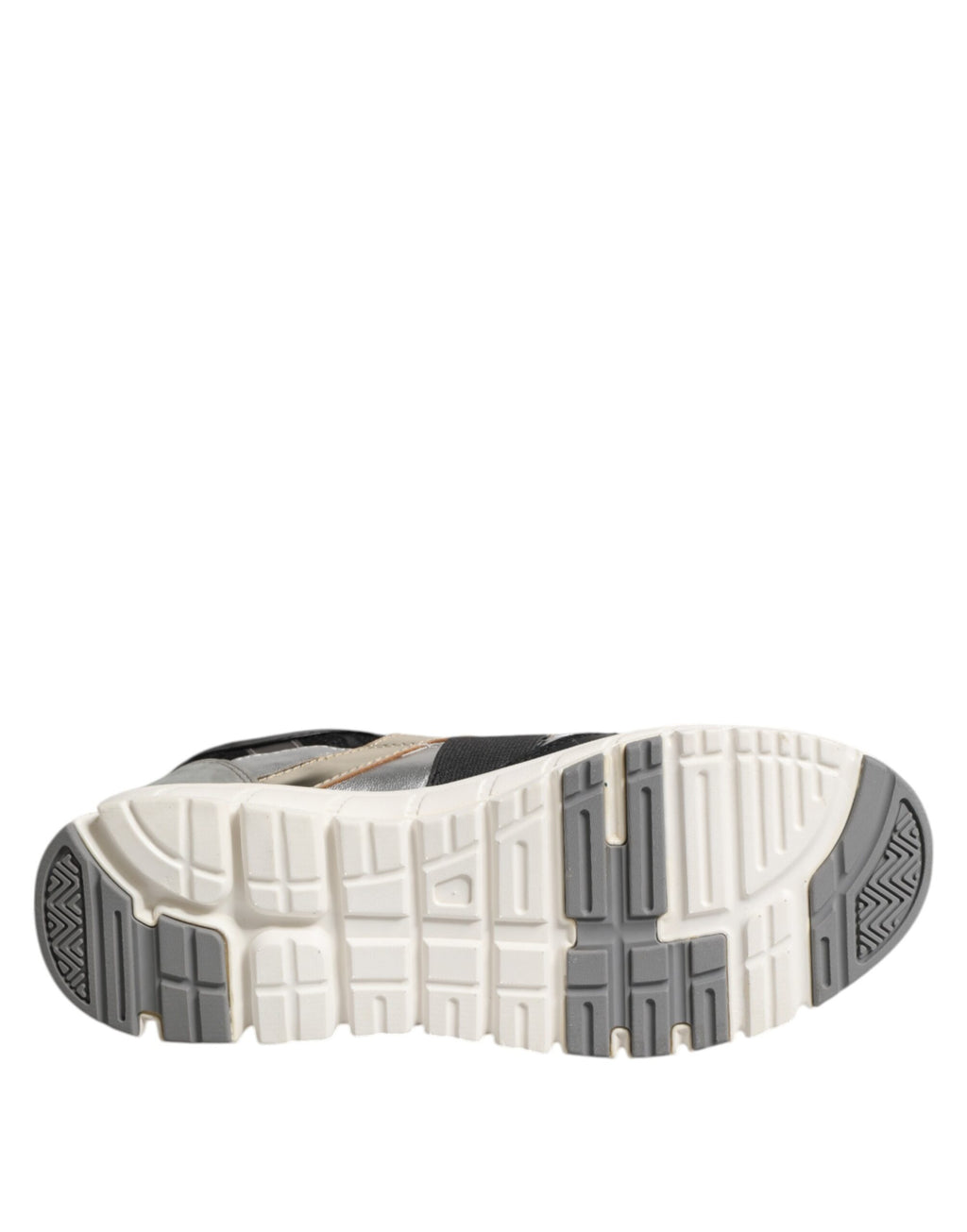 Chaussures basses Dolce & Gabbana en cuir et daim multicolores, sneakers élégants pour homme, vue de face.