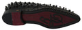 Chaussures Dolce & Gabbana en cuir noir avec cristaux, style brogue élégant et sophistiqué.