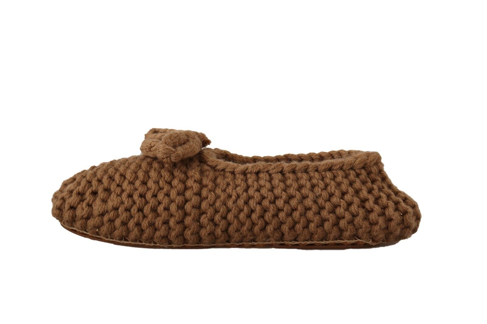 Chaussures ballerines Dolce & Gabbana en laine marron, slip-on, confortables et élégantes pour femme.