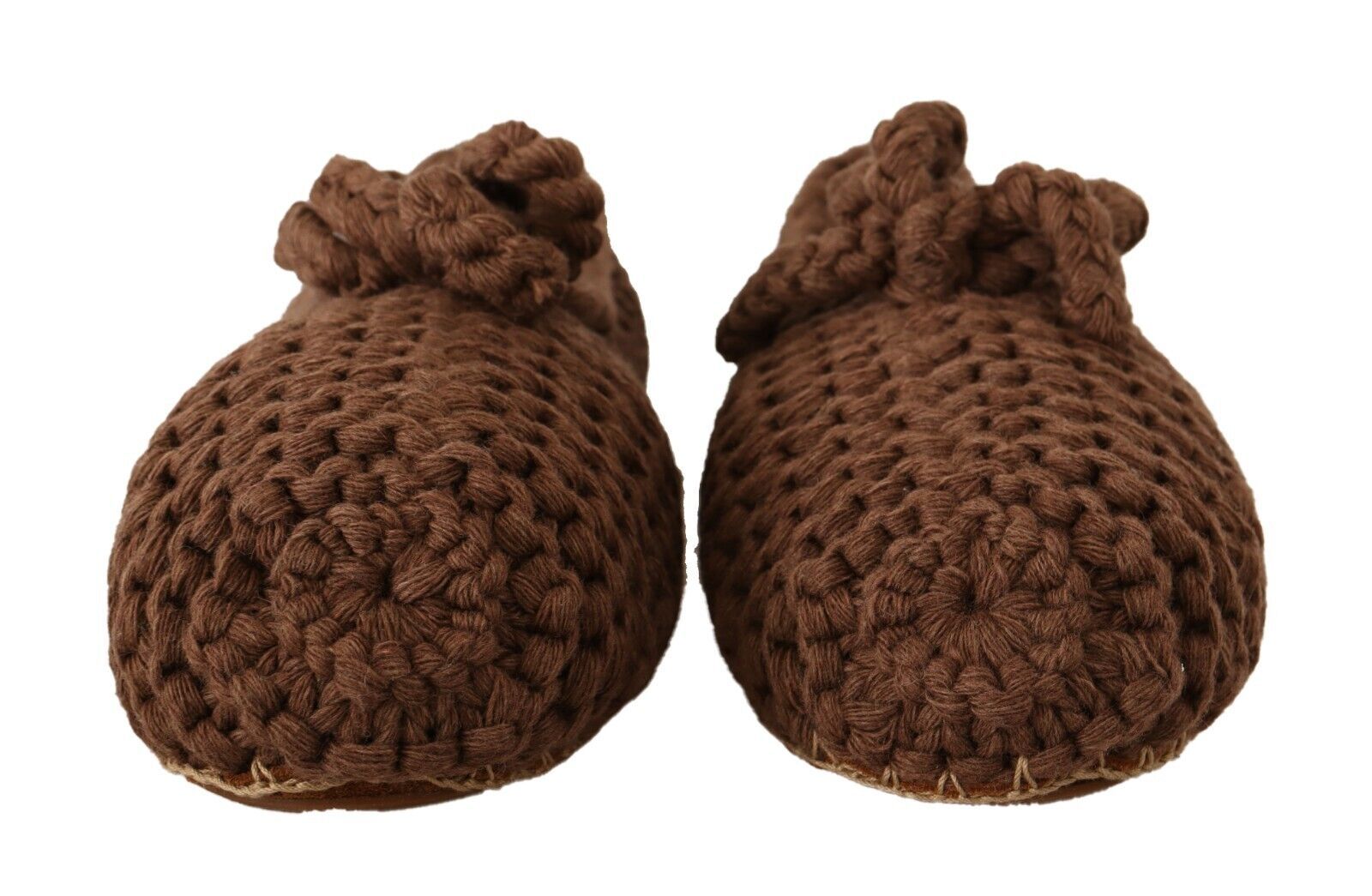 Chaussures ballerines slip-on en laine marron Dolce & Gabbana, chaussures confortables et élégantes pour femmes.