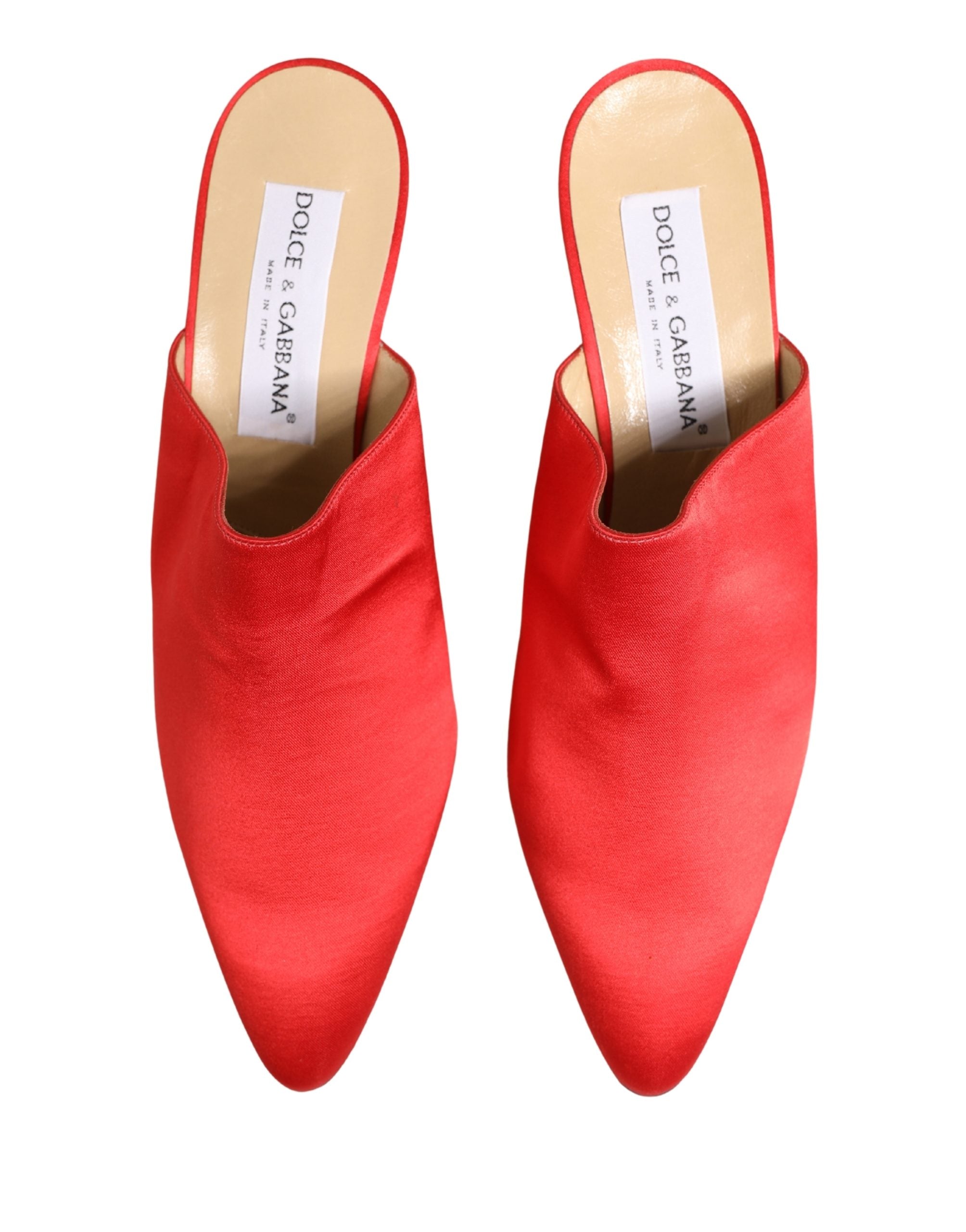 Chaussures mules à talons en daim rouge Dolce & Gabbana, élégantes et sophistiquées pour femme.
