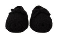 Chaussures ballerines Dolce & Gabbana noires en laine tricotée, look slip-on, élégantes et confortables pour femmes.