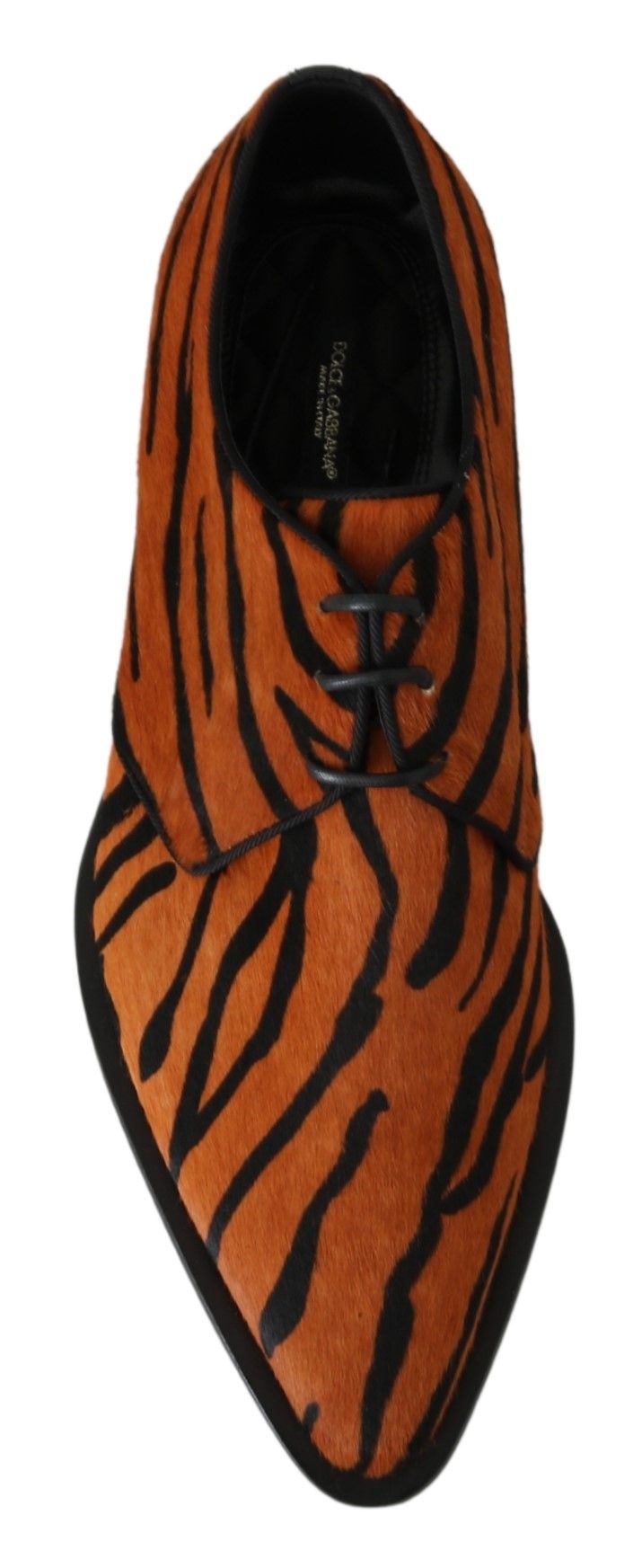 Chaussures de soirée Dolce & Gabbana Orange en cuir de poney, style formel avec design élégant et sophistiqué.