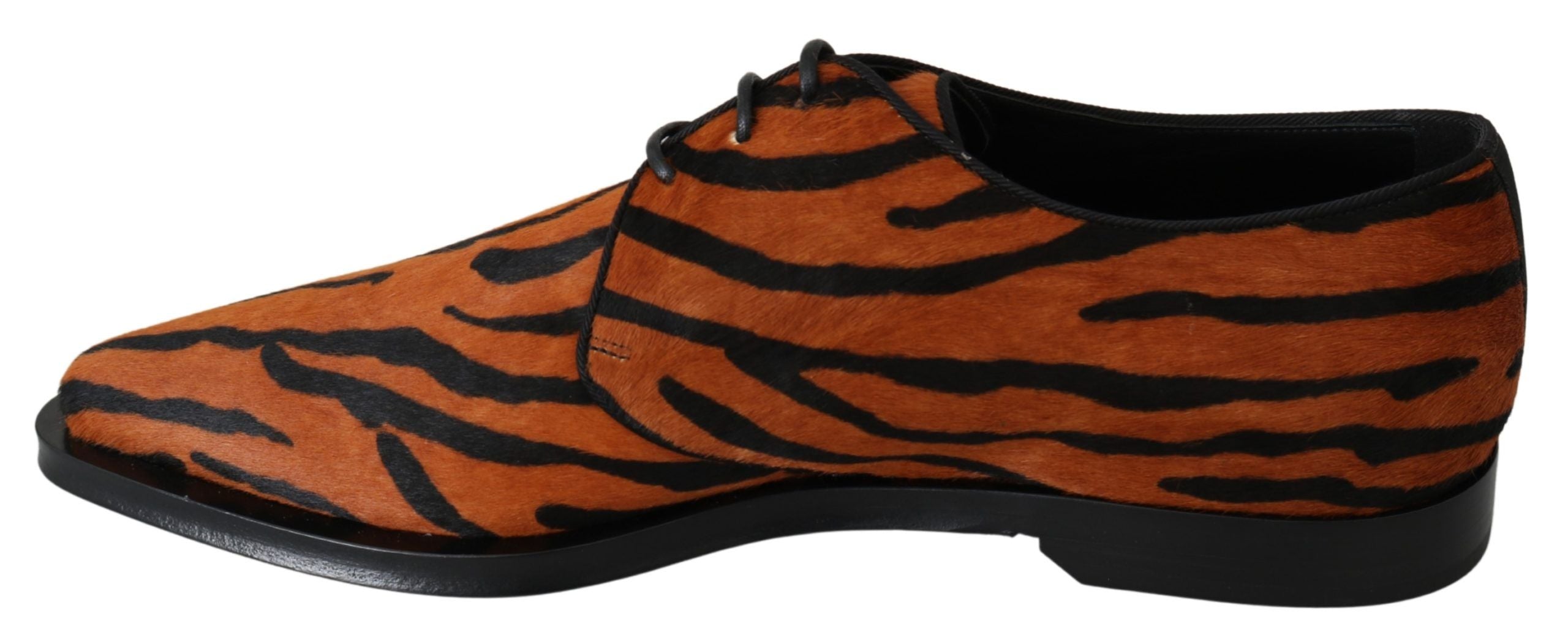 Chaussures Dolce & Gabbana en cuir de poney orange pour robe formelle, avec finition élégante et talons.