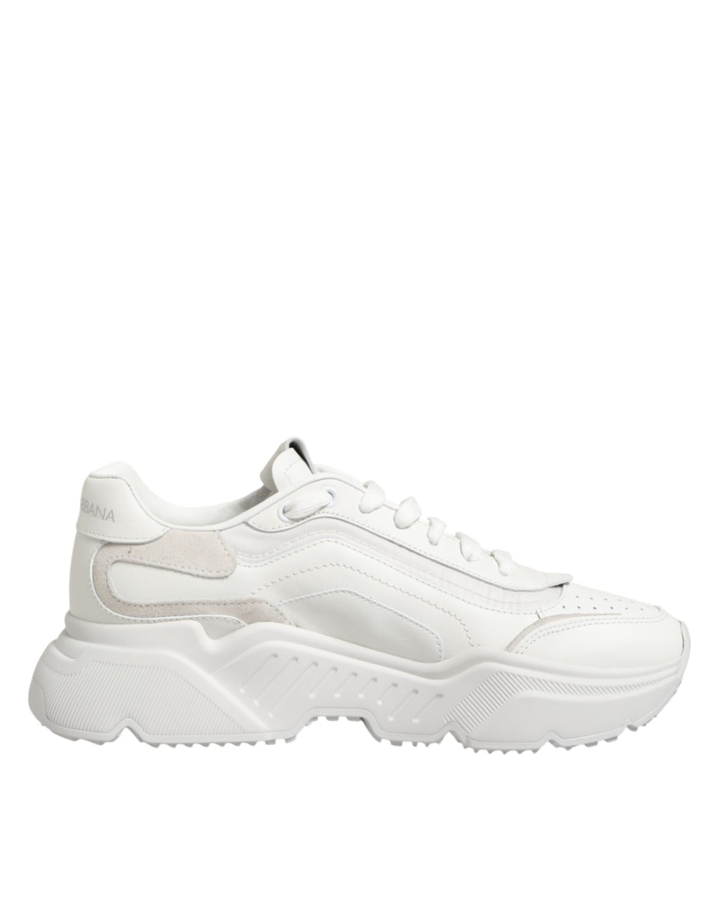 Chaussures basses blanches Dolce & Gabbana Daymaster en cuir, sneakers décontractés pour homme.