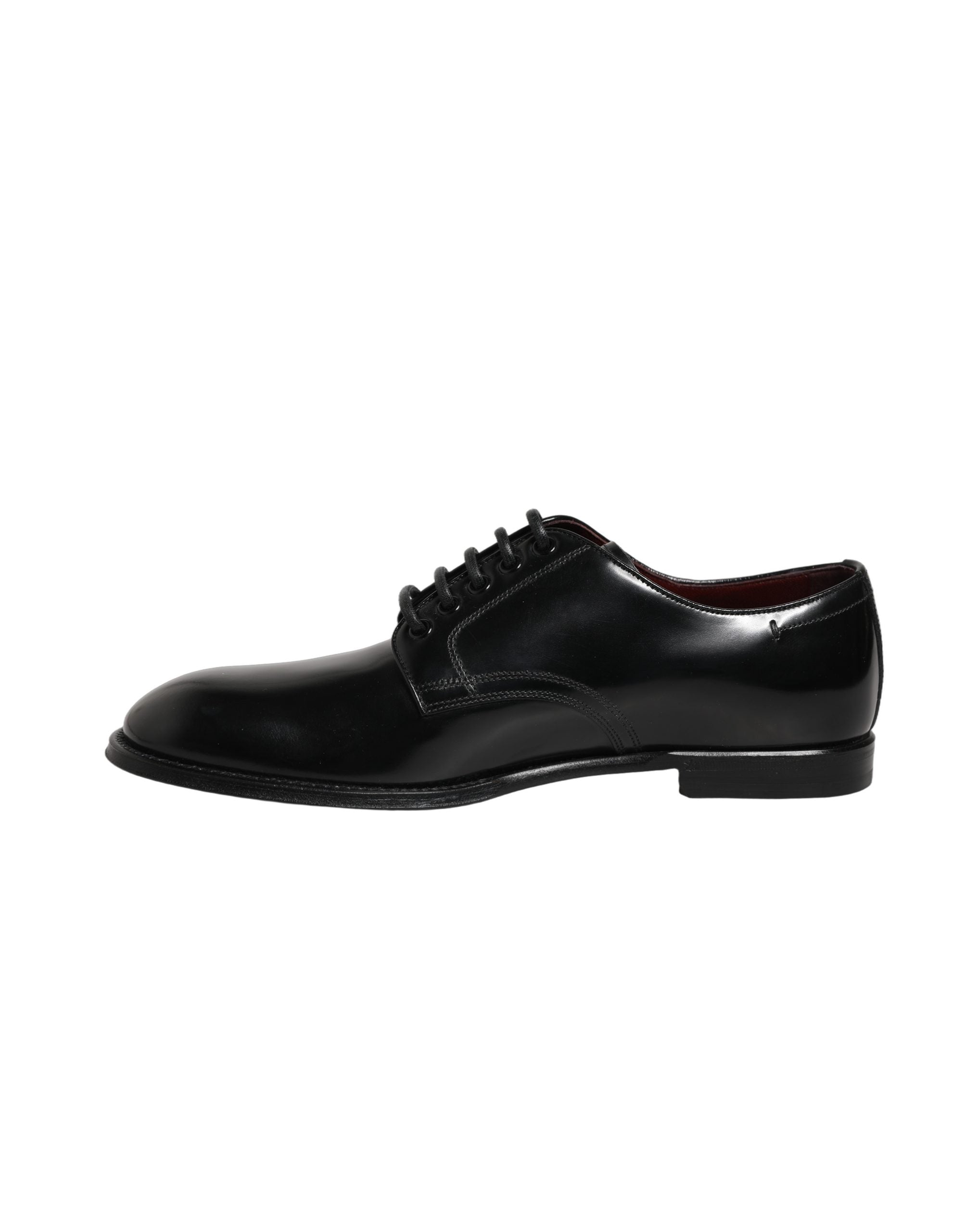 Chaussures Derby en cuir de veau noir de Dolce & Gabbana pour homme, élégantes et sophistiquées.