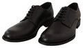 Chaussures derby homme en cuir noir Dolce & Gabbana avec laçage formel, élégantes et sophistiquées.
