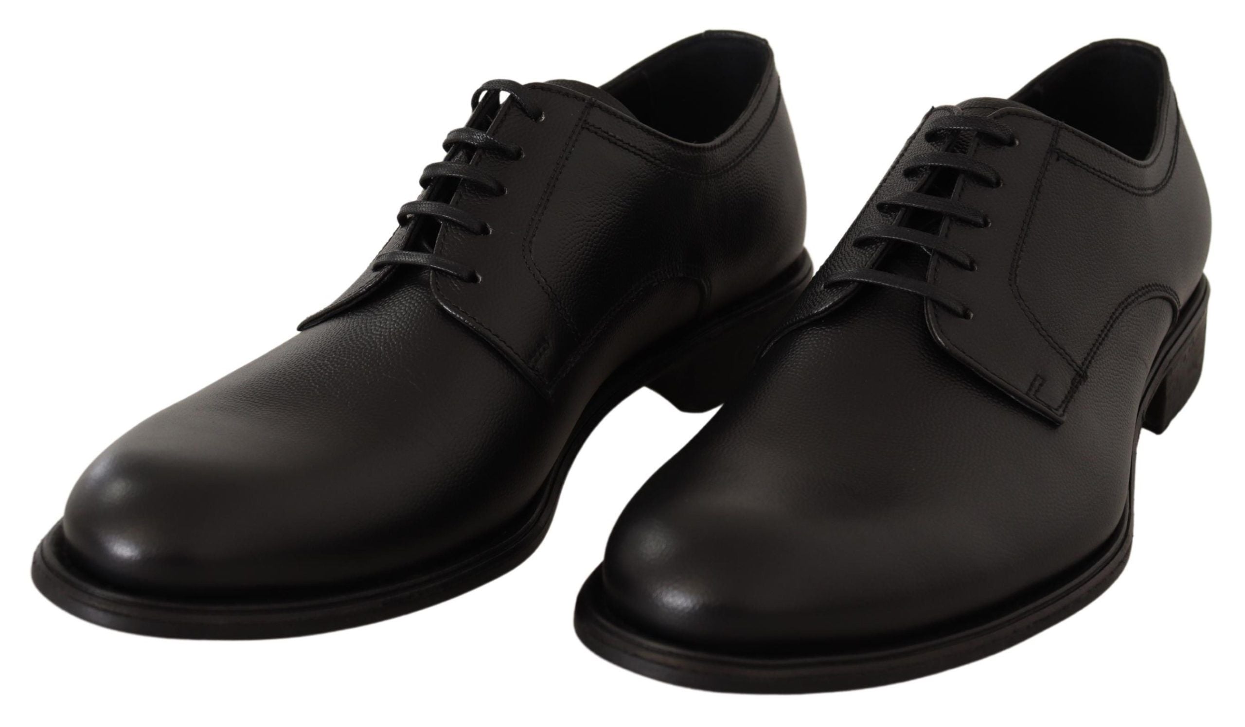 Chaussures derby homme en cuir noir Dolce & Gabbana avec laçage formel, élégantes et sophistiquées.