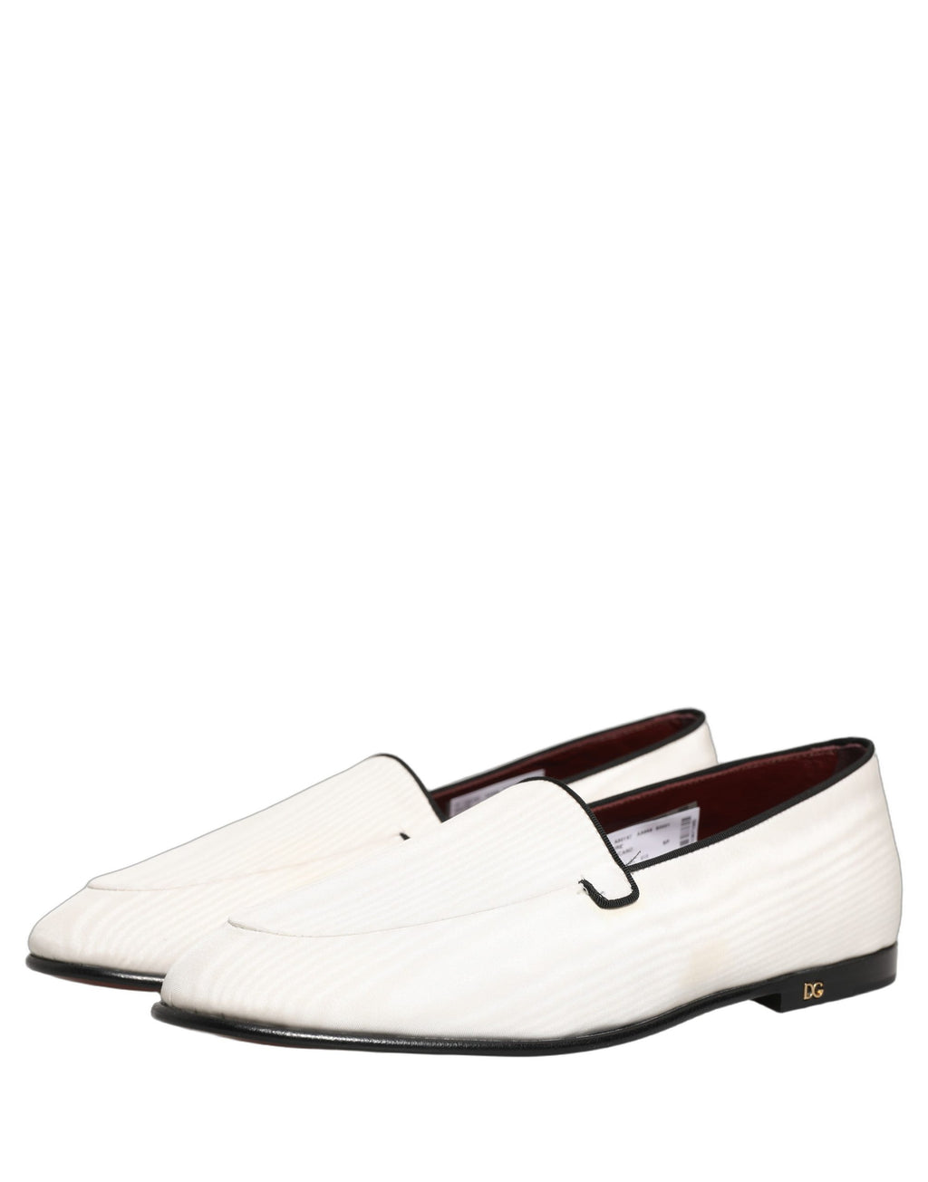 Chaussures mocassins Dolce & Gabbana pour homme en velours blanc, slip-on élégants et confortables.